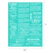 A turquoise poster with white vintage-style ads and classifieds in various fonts; overall dimensions are 8.5 inches wide by 11 inches tall.