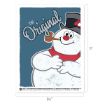 An 8.5 by 11-inch print of Frosty the Snowman wearing a top hat and red scarf, with the text “The Original” above him.