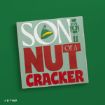 Decorative square sign that reads “SON OF A NUTCRACKER,” featuring an elf hat icon in place of the “O” and a nutcracker icon in place of the “I.”